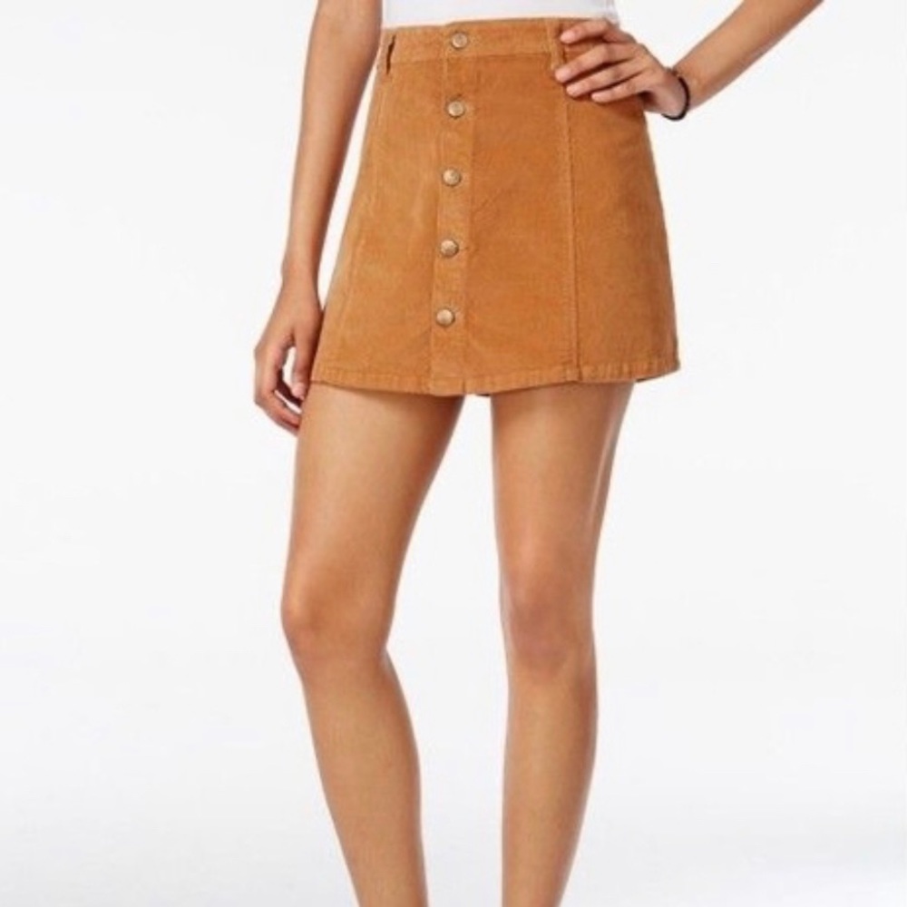 Cute corduroy tan button up skirt